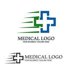 Obraz premium Medical health-care logo design template. Health Care Vector Logo Template. Medical pharmacy logo design.
