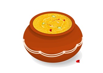 phirni Indian Sweets or Mithai Food Vector