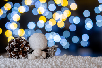 Christmas decoration and sparkles light backgorund