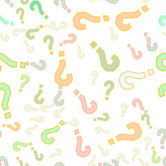 Quiz seamless pattern. Question marks, doubt, faq