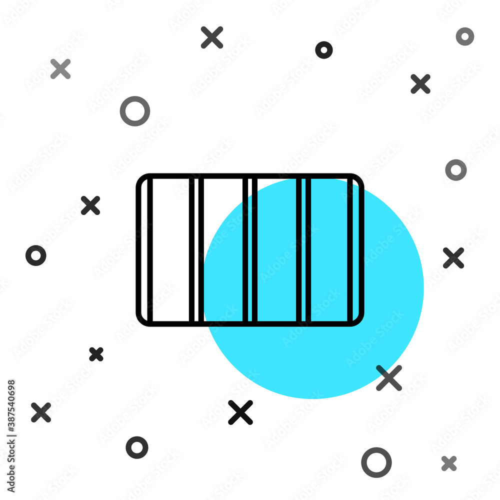 Poster black line color palette guide icon isolated on white background. modular grid. random dynamic shape