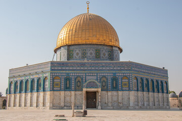 The Dome of the Rock from Al-Aqsa Mosque in Palestine