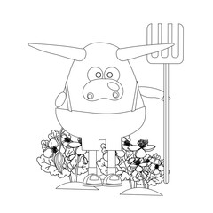 coloring page. ox year 2021 cow or bull.