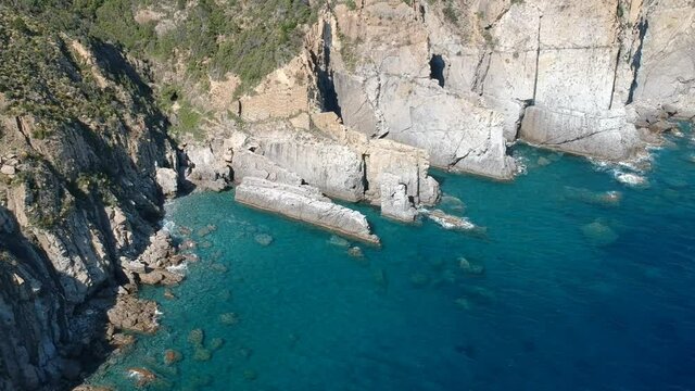 La Valletta, Moneglia, Cinque Terre, Riviera Ligure, Italia, vista Drone