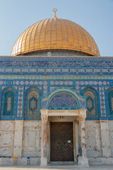 The Dome of the Rock from Al-Aqsa Mosque in Palestine