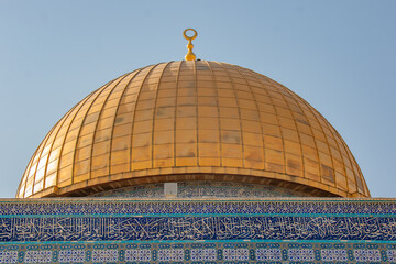 The Dome of the Rock from Al-Aqsa Mosque in Palestine