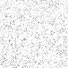 Hand Drawn blue Snowflakes Christmas Seamless Patt