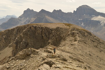 Hiking, climbing and camping on the Mount Assiniboine mountain in the Rockies between Alberta and British Columbia in Canada