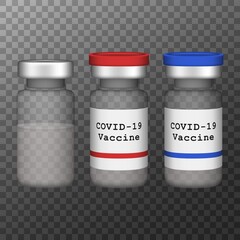 Covid-19 coronavirus vaccine. Vaccine against coronavirus disease 2019. Vector illustration