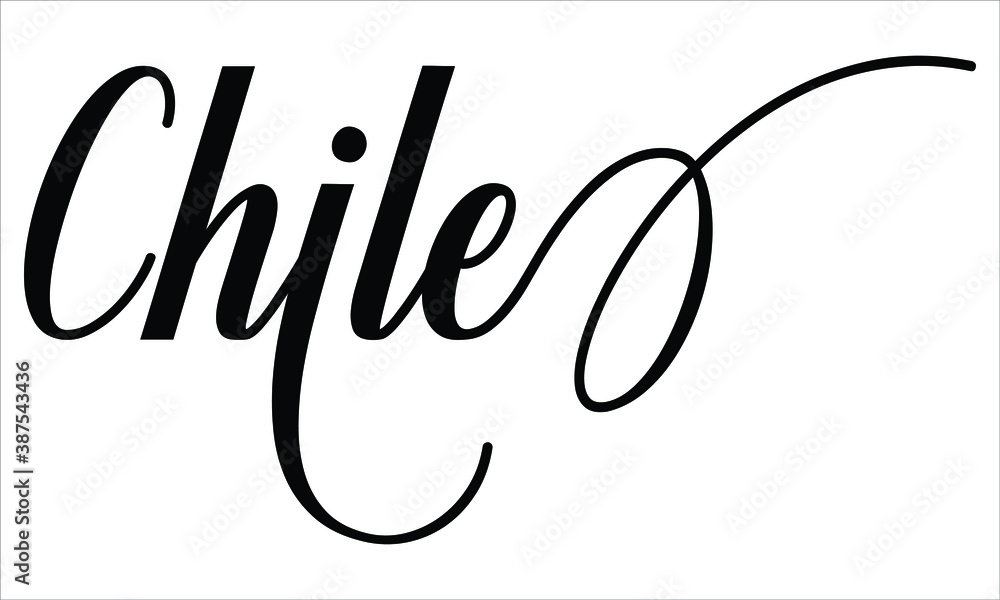 Aufkleber chile script typography cursive calligraphy black text lettering cursive and phrases isolated on the