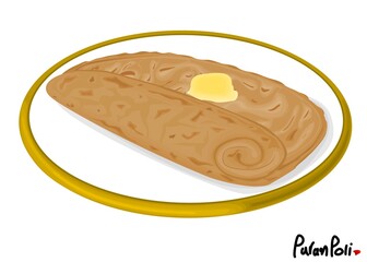 Puran poli Indian Sweets or Mithai Food Vector