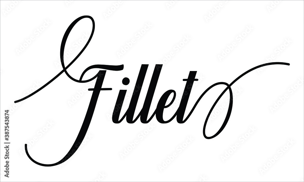 Fototapete fillet script typography cursive calligraphy black text lettering cursive and phrases isolated on th