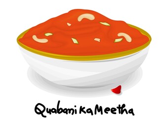 Quabani Ka Meetha indian Sweet Dish Food Vector