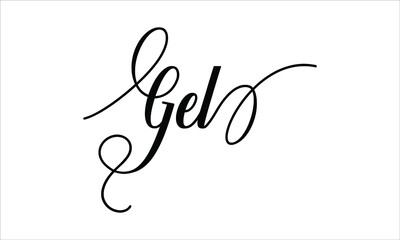 Gel Script Typography Cursive Calligraphy Black text lettering Cursive and phrases isolated on the White background for titles, words and sayings