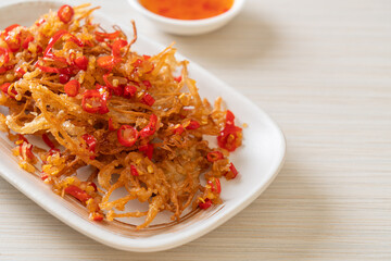Fried Enoki Mushroom or Golden Needle Mushroom with Salt and Chilli