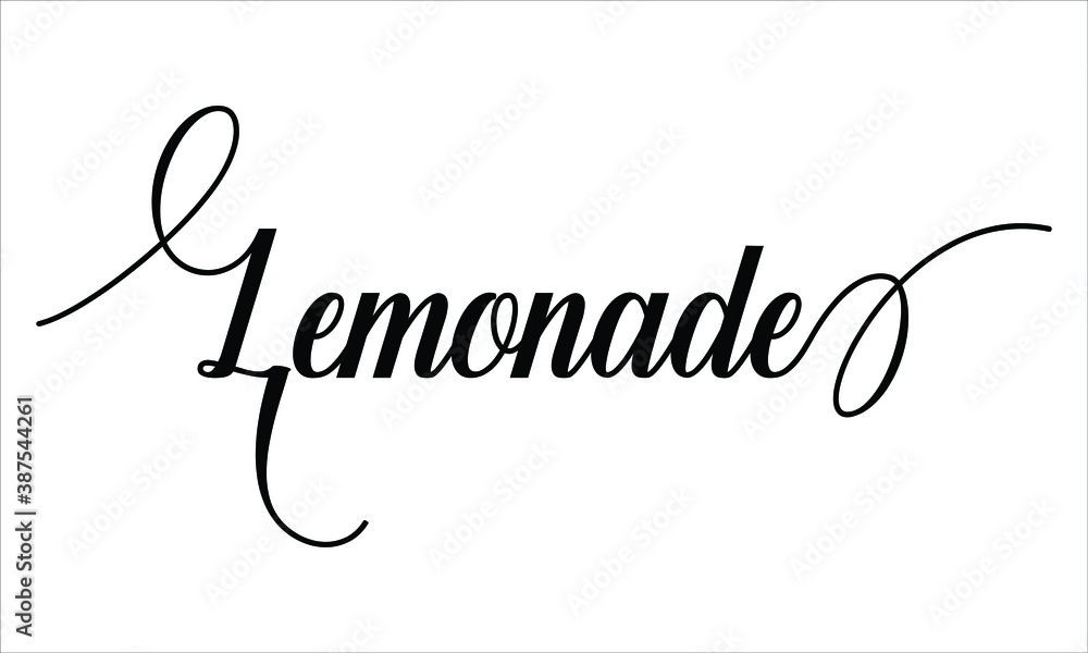 Leinwandbilder lemonade script typography cursive calligraphy black text lettering cursive and phrases isolated on 