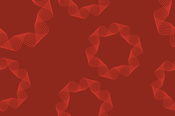 Seamless, abstract background pattern made with repeated curvy lines in flower abstraction. Modern, decorative and simple vector art in orange and red colors.