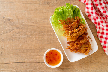 Fried Enoki Mushroom or Golden Needle Mushroom