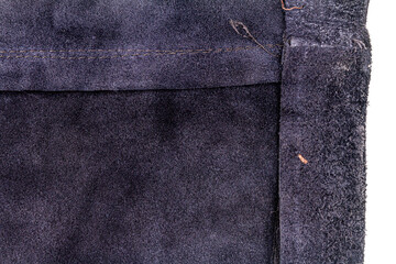 Piece of blue suede, back side