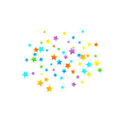 Rainbow Festive Confetti. Carnival Star Falling.