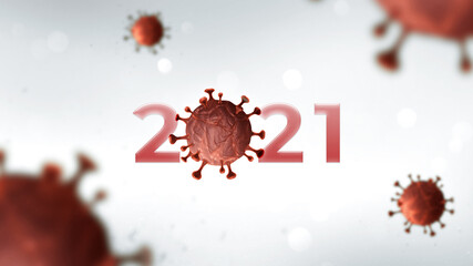 Epidemie 2019-nCoV. Neuartiges Coronavirus (2019-nCoV). Virus Covid 19-NCP. nCoV einzelsträngiges RNA-Virus. Pandemie 2020, 2021
