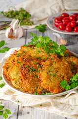 Delicious garlic potato pancakes