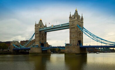 Fototapeta na wymiar Tower Bridge over the River Thames in the city of London in England. 