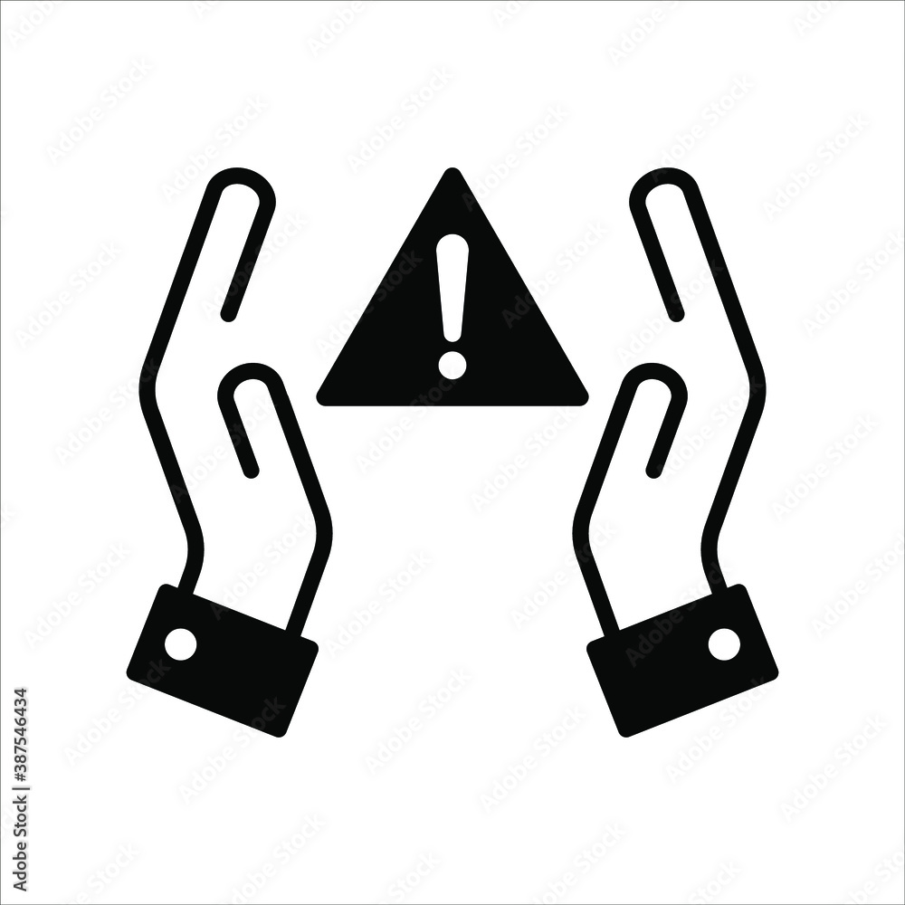 Aufkleber warning icon vector modern design in trendy style for web site and mobile app on white background