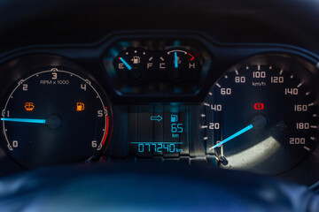 car​ instrument panel, car​ speed motor of​ night, car​ dashboard​ modern​ automobile...