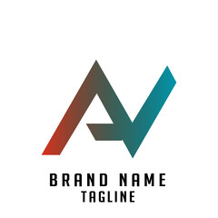 AV initials logo, name initials logo, company initials logo, person initials logo.