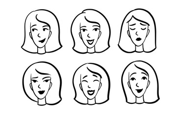 Faces with different types of moods. 