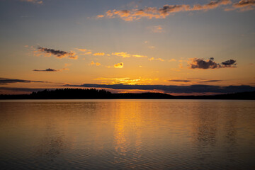 Fototapeta na wymiar Sunset on Lake Yngen, Sweden