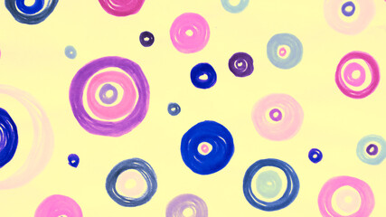 Purple Children Confetti. Round Surface. Pastel 