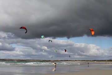 plage de pors carn site de la Torche à Plomeur,kitesurf et surf en Bretagne
