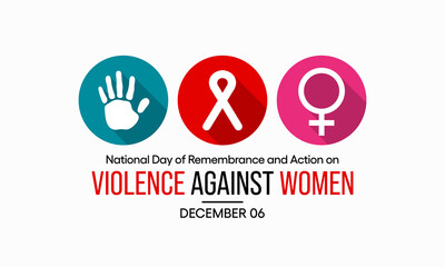 The National Day of Remembrance and Action on Violence Against Women, also known informally as White Ribbon Day, is a day commemorated in Canada each December 6. Vector illustration design.