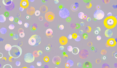 Colorful Circles Pattern. Watercolor Party 