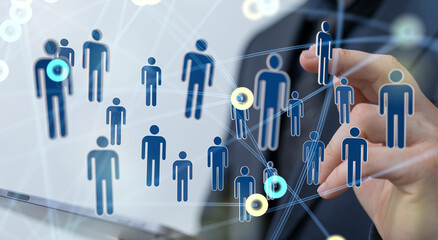 organization chart team concept networking technology.