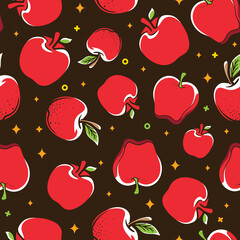 apple fruits pattern seamless background