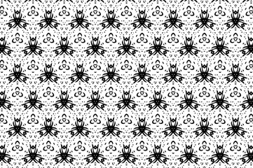 Ornament with elements of black and white colors.