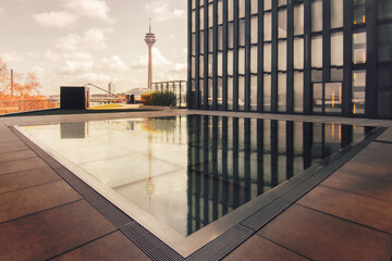 The Media Hafen in Düsseldorf Germany. nice view with TV tower and architecture