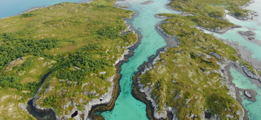 water flowing into the grass