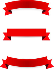 set of simple red ribbons