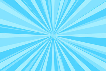 Blue Sunburst Pattern Background. Rays. Radial. Winter Banner. Vector Illustration