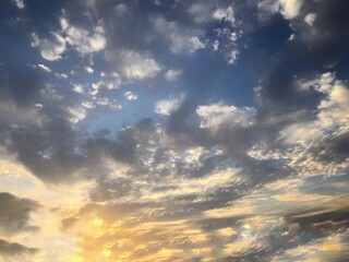 sunset sky with clouds
