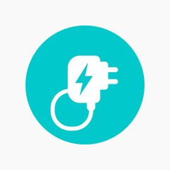 Mobile charger icon, round pictogram