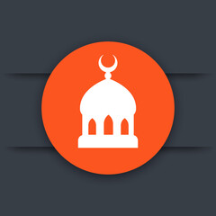 Obraz premium mosque icon, islam religion sign