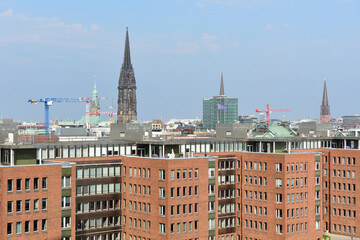 blick auf hamburg von der philharmonie, deutschland