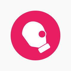 gas mask icon, side view, vector illustration