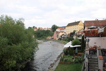 Fototapeta na wymiar river in the city of Cesky Krumlov