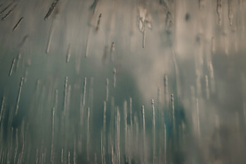 air bubbles frozen in ice